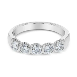 Platinum & Diamond Five Stone Eternity Ring - 0.73ct