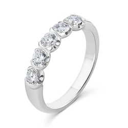 Platinum & Diamond Five Stone Eternity Ring - 0.73ct0.73