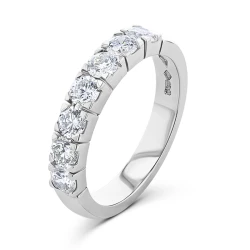 Platinum & Diamond Seven Stone Eternity Ring - 0.95ct