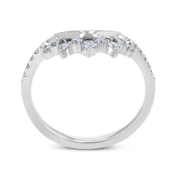 Platinum & Diamond Staggered "V" Tiara Ring Profile View