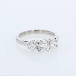 Platinum & Diamond Trilogy Style Engagement Ring - 1.31ct