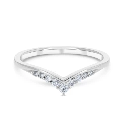 Platinum & Diamond Wishbone Tiara Ring Front View