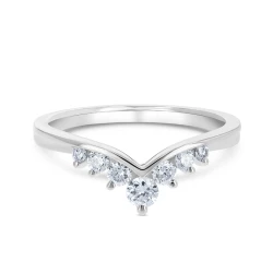 Platinum & Graduated Seven Stone Diamond Tiara Ring Front View