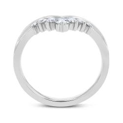 Platinum & Graduated Seven Stone Diamond Tiara Ring Profile View