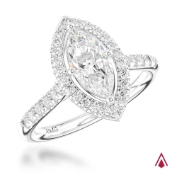 Platinum & Marquise Cut Diamond Cluster Skye Collection Engagement Ring - 1.56ct