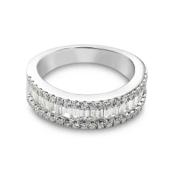 Platinum Baguette & Brilliant Cut Diamond Dress Ring