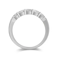 Platinum Five Stone 1.30ct Diamond Claw Set Ring Upright