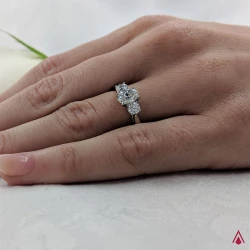 Platinum Royal Oval & Brilliant Cut Diamond Engagement Ring - 0.40ct
