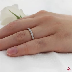 Platinum Skye Eternity 0.22ct Diamond Wedding Ring on hand