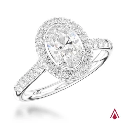 Skye Platinum Oval Cut Diamond Cluster Engagement Ring