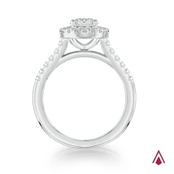 Skye Platinum Oval Cut Diamond Cluster Engagement Ring Upright