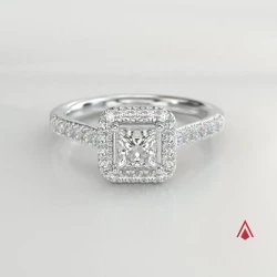 Skye Platinum & 0.40ct Princess Diamond Cluster Engagement Ring 360 degree video