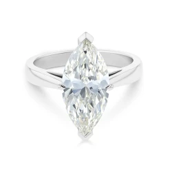 Pre-Loved Platinum 3.50ct Marquise Cut Diamond Ring Angle Front