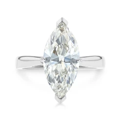 Pre-Loved Platinum 3.50ct Marquise Cut Diamond Ring Front