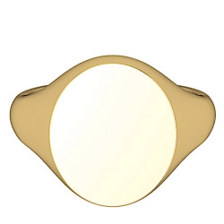9ct Yellow Gold Oval Signet Ring - 15 x 12mm