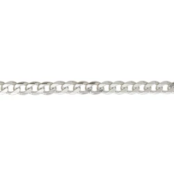 Silver 8.5" Curb Link Gents Bracelet Chain close up