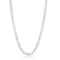 Silver Curb Style Chain - 20"