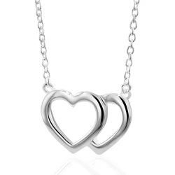 Silver Twinned Hearts Pendant close up