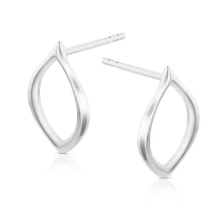 Silver Open Marquise Design Stud Earrings