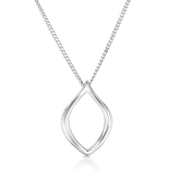 Silver Open Tapered Marquise Design Pendant