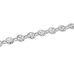 Silver Round Anchor Link Design Bracelet - 7.5"