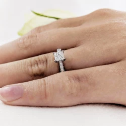 Skye Classic Princess Platinum 0.70ct Diamond Ring on hand