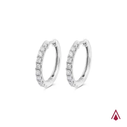 Skye Hoop Platinum 0.22ct Diamond Earrings side view