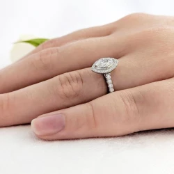Skye Marquise Platinum 0.57ct Diamond Ring on hand
