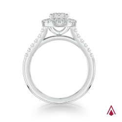 Skye Platinum & 1.00ct Oval Diamond Cluster Engagement Ring upright