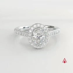 Skye Platinum and Oval Diamond Cluster Engagement Ring 360 degree video