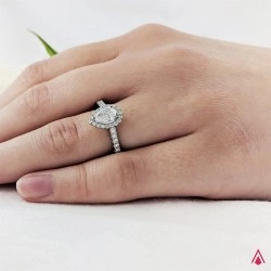 Platinum Skye Pear Diamond Cluster Design Engagement Ring - 0.70ct