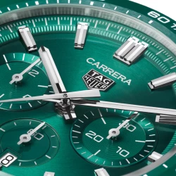 Tag Heuer Carrera Chronograph 44mm Green Dial Close Up