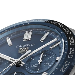 TAG Heuer Carrera Chronograph blue dial close up