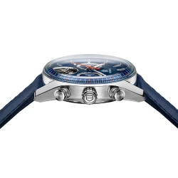 TAG Heuer Carrera Chronograph Tourbillon blue leather strap with buckle fastening
