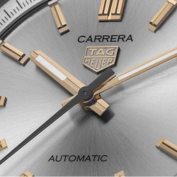 TAG Heuer Carrera Date Silver Dial close up