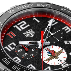 TAG Heuer Formula 1 Chronograph X Indy 500 dial close up