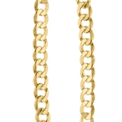This 9ct yellow gold chain is a classic open curb style with a trigger catch fastening. 