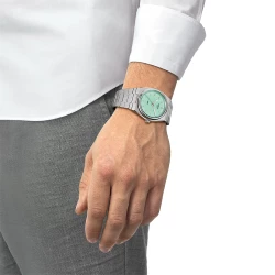 Tissot PRX 40mm Mint Green Dial on models wrist