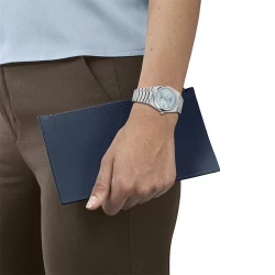 Tissot PRX Powermatic 80 35mm Ice Blue on wrist