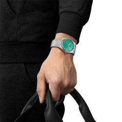 Tissot PRX Powermatic 80 40mm Light Green Dial Watch on wrist