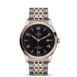 Tudor 1926 41mm Watch with embossed black dial and rose gold detail
