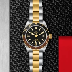TUDOR Gents Black Bay GMT S&G Black Dial Bracelet Watch - 41mm