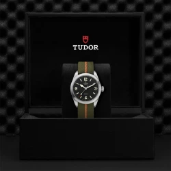 Tudor Ranger Black Dial Fabric Strap Watch - 39mm