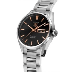 TAG Heuer Gents Carrera Black Dial Day/Date Watch - 41mm