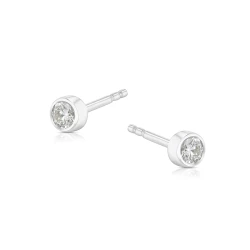 White Gold 0.16ct Diamond Earrings side view