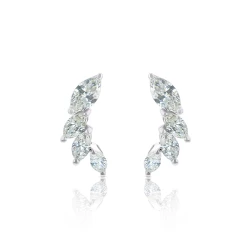 White Gold Cruved 0.88ct Marquise Diamond Earrings