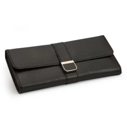 WOLF Palermo Anthracite Jewellery Roll angled front view