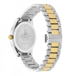 Gucci Steel & Yellow PVD G-Timeless Silver & Snake Motif Dial Watch - 38mm