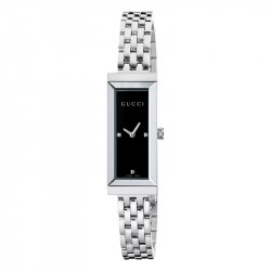 Gucci Steel G-Frame Black Diamond Dial Watch - 14 x 25mm