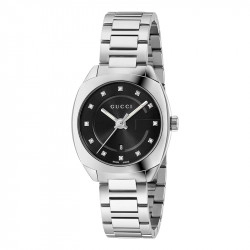 Gucci Ladies GG2570 Collection Black Diamond Dial Watch - 29mm
